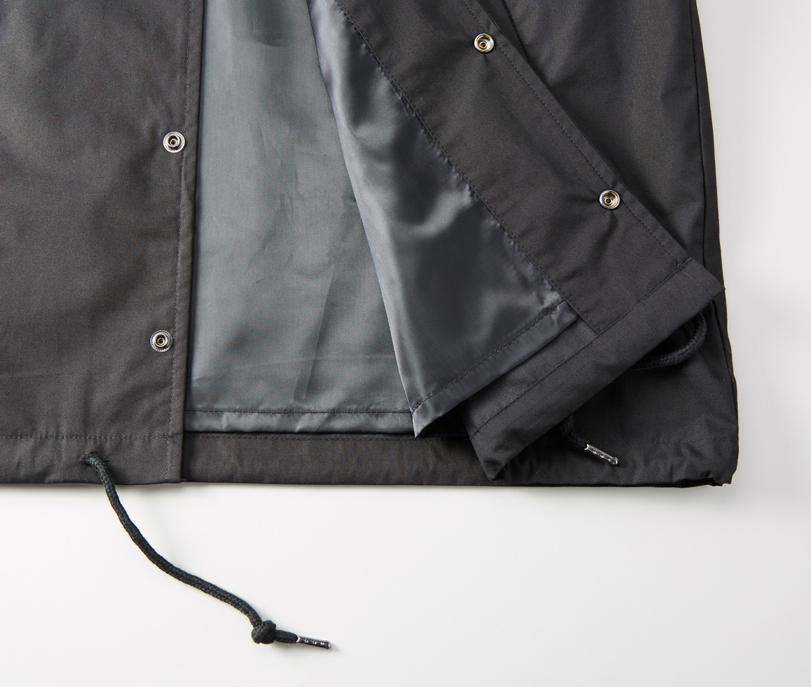 ライナー付き、プリント加工に便利な裾フラシ仕様