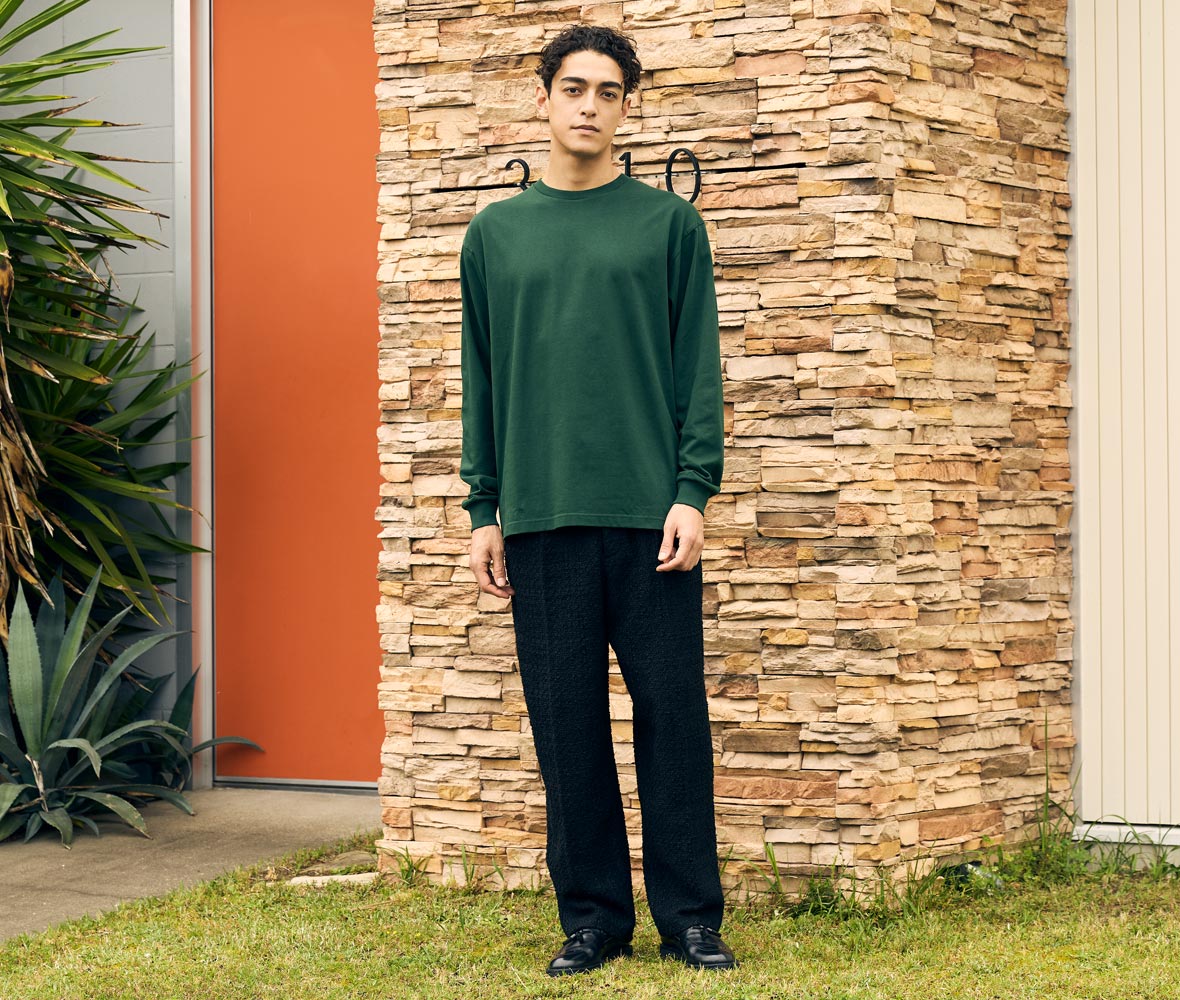 身長183cm XLサイズ 054.モスグリーン 着用